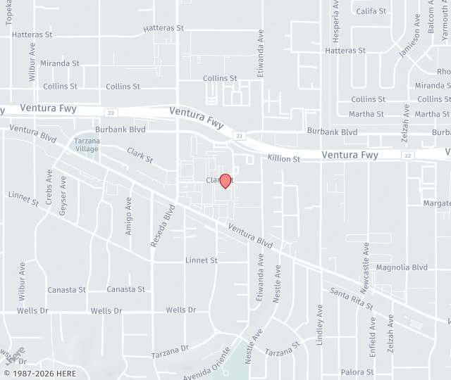 Location Map: 18372 Clark Street, Ste 216 Tarzana, California 91356